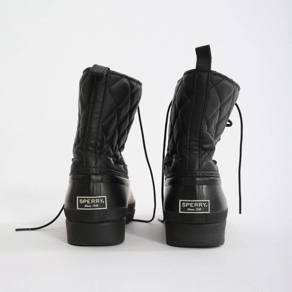 SPERRY black quilted duck boots Sz. 9 - Picture 6 of 7